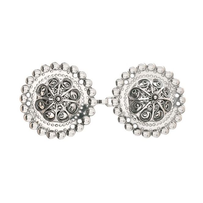 Hovedbilde Beltespenne rund med filigran 8,5 cm, syhull, ...