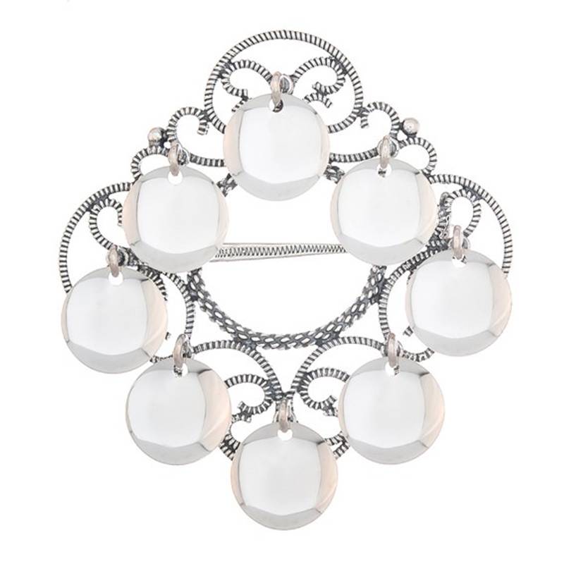 Sølje med lauv Nordland 5,9 cm, oksidert