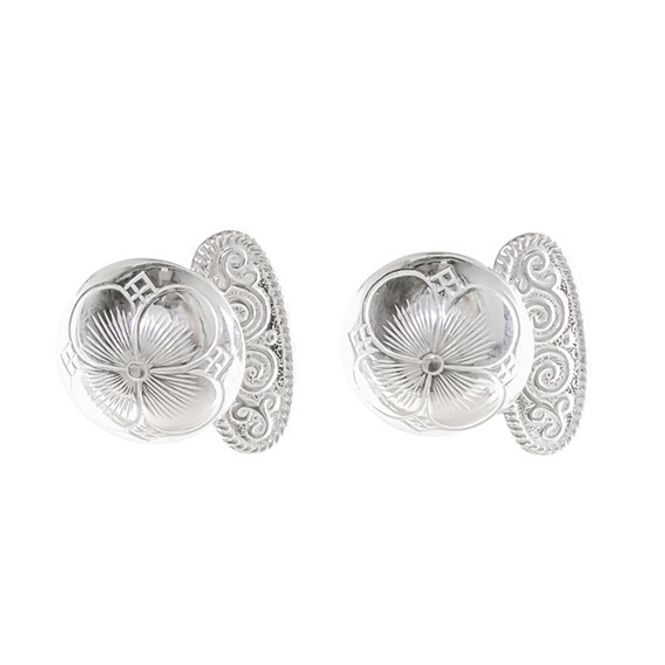 Hovedbilde Mansjettknapper kløver, hvite