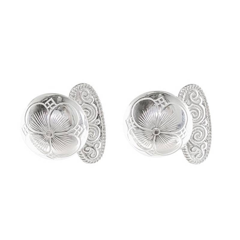 Mansjettknapper kløver, hvite