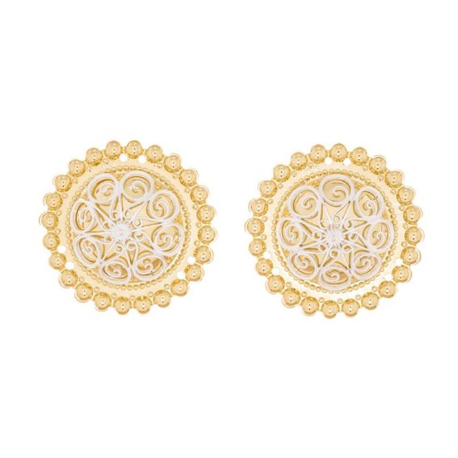 Hovedbilde Borer med filigran 4,7 cm, forgylt/hvit, syhull